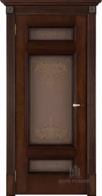 Двери шпон Рим Кристалл 3 Красный коньяк