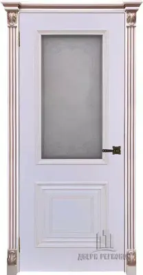 Двери эмаль Багет 30 Патина капучино Эмаль белая