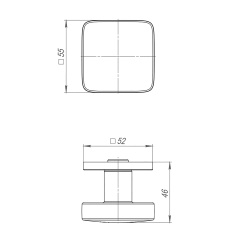Ручка Punto (Пунто) раздельная R.ARC.R52.SALUT BL-24 черный