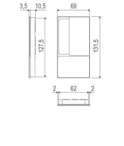 B30000.01.FM AGB (АГБ) Ручка WAVE без запирания (белый), для раздвижных дверей ПОДХОДИТ К TOUCH