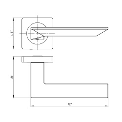 Ручка Ajax (Аякс) раздельная K.JK51.ULTRA (ULTRA JK) CP-8 хром