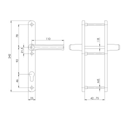 Ручка Punto (Пунто) на планке HANDLE.92.25.67-75 RAL 9016 белый