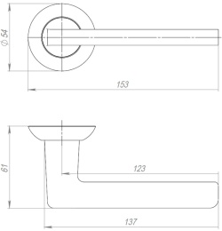Ручка Ajax (Аякс) раздельная R.JR54.IND TESTA BL-24 черный (белая коробка)
