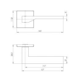 Ручка Ajax (Аякс) раздельная K.JS51.CLEVER SSC-16 сатинированный хром
