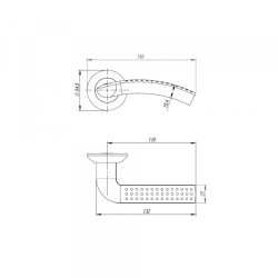 Ручка Punto (Пунто) раздельная R.TL54.LOGICA (LOGICA TL) 140mm ABG-6 зеленая бронза