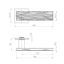 Ручка Armadillo (Армадилло) раздельная K.YM.MERENGA MWSC-33 итальянский тисненый