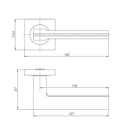 Ручка Punto (Пунто) раздельная K.ZQ51.ROTO (ROTO ZQ) SN/CP-3 матовый никель/хром