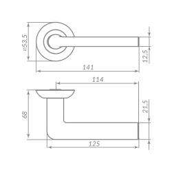 Ручка Punto (Пунто) раздельная R.TL54.NEXT 140mm SN/CP-3 матовый никель/хром