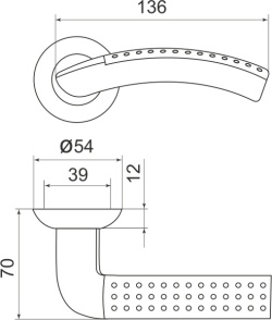 Ручка Armadillo (Армадилло) раздельная R.LD54.Libra26 (Libra LD26) SN/CP-3 матовый никель/хром TECH (кв. 8х140)