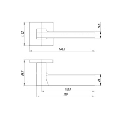 Ручка Punto (Пунто) раздельная K.ARC.Q52.BLADE BL-24 черный