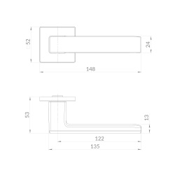 Ручка Punto (Пунто) раздельная K.EST.Q52.MEGA SSG-39 сатинированное золото