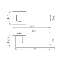 Ручка Punto (Пунто) раздельная K.ARC.Q52.TERRA SSC-16 сатин.хром