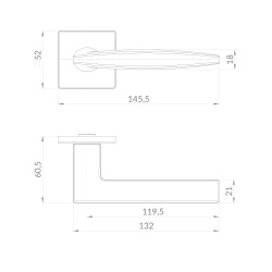 Ручка Punto (Пунто) раздельная K.EST.Q52.FAVORIT CP-8 хром