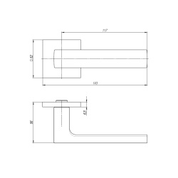 Ручка Armadillo (Армадилло) раздельная K.USS52.SKY (SKY USS) SN-3 матовый никель
