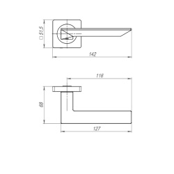 Ручка Ajax (Аякс) раздельная K.JK51.ULTRA (ULTRA JK) BL-24 черный