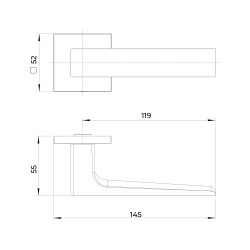 Ручка Ajax (Аякс) раздельная K.JS51.BOND BL-24 черный