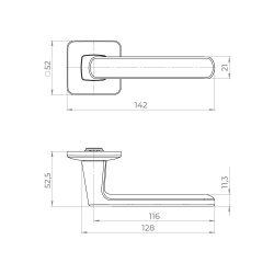 Ручка Ajax (Аякс) раздельная K.MD50.COMBO 140mm BL-24 черный