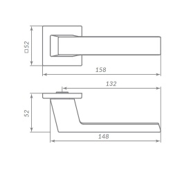 Ручка Punto (Пунто) раздельная K.ARC.Q52.DIPLOMAT BL-24 черный