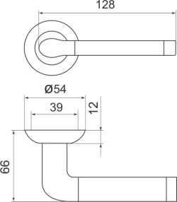 Ручка Armadillo (Армадилло) раздельная R.LD54.Stella (Stella LD28) SN/CP-3 матовый никель/хром