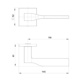 Ручка Ajax (Аякс) раздельная K.JS51.SALTO SSG-39 сатин.золото
