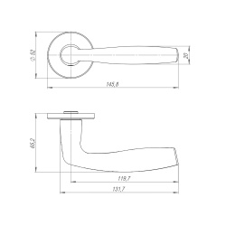 Ручка Punto (Пунто) раздельная R.ARC.R52.FORTUNA SSG-39 сатин.золото