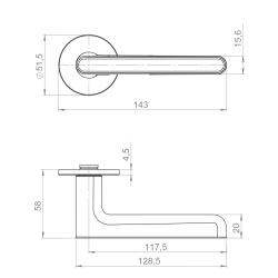 Ручка Armadillo (Армадилло) раздельная R.YM.CINNAMON FSG-39 флор. золото