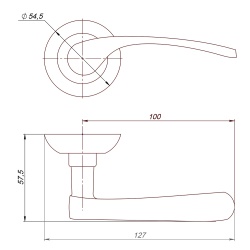 Ручка Ajax (Аякс) раздельная R.JR54.CORSA (CORSA AJ) SN/CP-3 матовый никель/хром