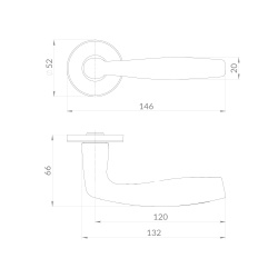 Ручка Punto (Пунто) раздельная R.EST.R52.ROUND BL-24 черный