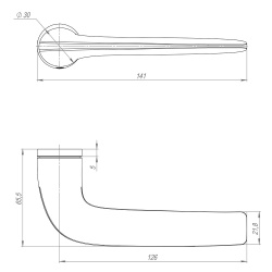 Ручка Armadillo (Армадилло) раздельная R.ART30.LACONY BL-26 черный
