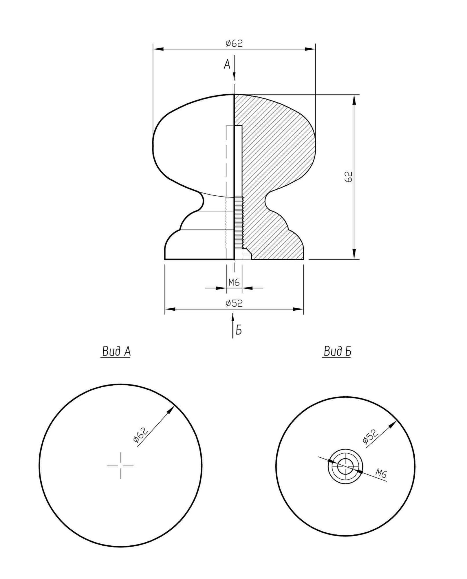Ручка-кнопка veles (ВЕЛЕС) Палисандр