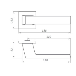 Ручка Punto (Пунто) раздельная K.ARC.Q52.DIPLOMAT СP-8 хром