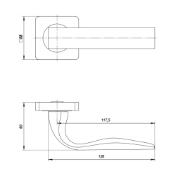Ручка Punto (Пунто) раздельная K.ZQ51.INTEGRA (INTEGRA ZQ) GR-23 графит