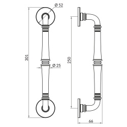 Ручка-скоба Punto (Пунто) PULL.ARC.SORENTO OS-9 античное серебро