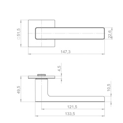Ручка Armadillo (Армадилло) раздельная K.YM.TOFFEE BL-26 черный
