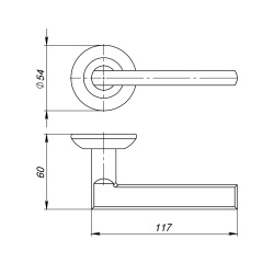 Ручка Ajax (Аякс) раздельная R.JR54.POLO TECH BL-24 черный (белая коробка)